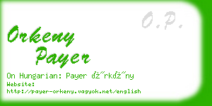 orkeny payer business card